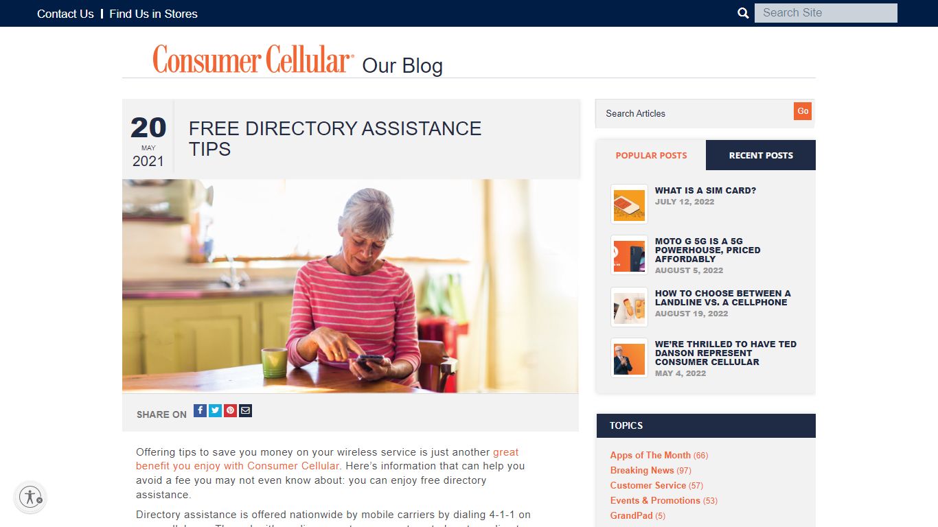 Free Directory Assistance Tips - Consumer Cellular